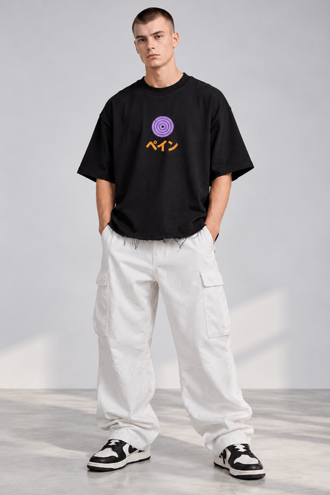 Naruto Pain Oversized Black Anime T-Shirt