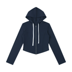 Women's Slim Cropped Full Zip Hoodie