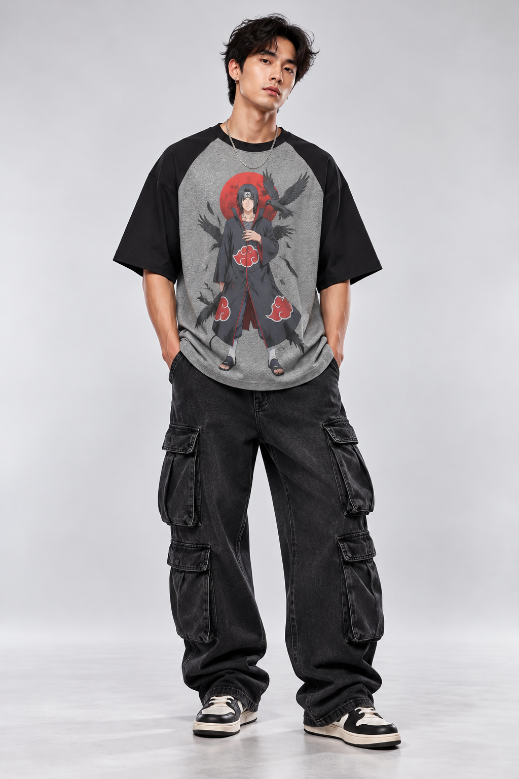 Itachi Raven Raglan Oversized T-Shirt