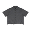 Unisex Distressed Plaid Boxy Shirt