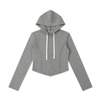 Women's Slim Cropped Full Zip Hoodie