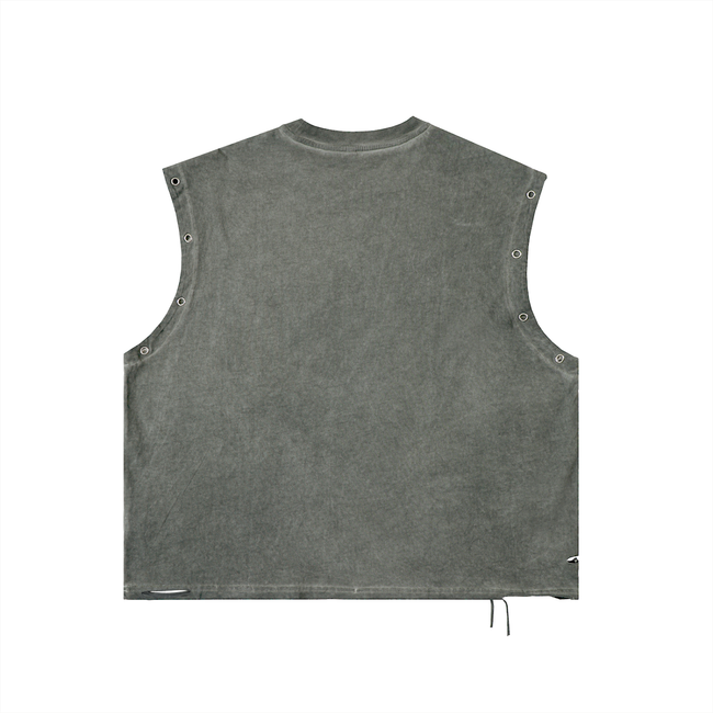 Distressed Grommet Eyelet Tank Top Main Image