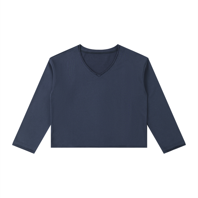 Women's Raw Hem Long Sleeve T-Shirt Main Image