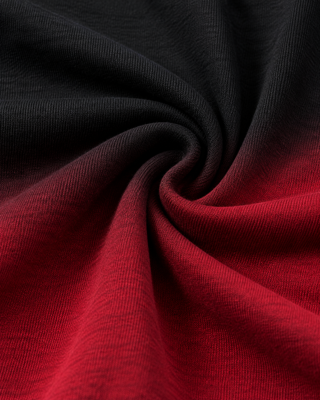 240 GSM micro knit poly spandex black burgundy ombre fabric macro close-up