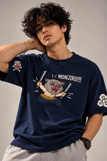 Monjiro Inosuke Unisex Oversized French Terry T-Shirt