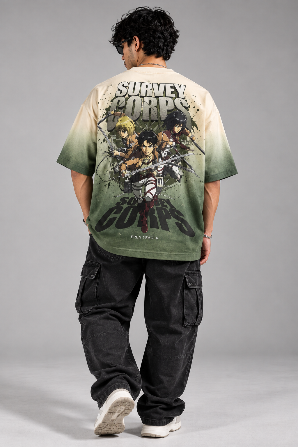 Back studio model showing Survey Corps anime graphic