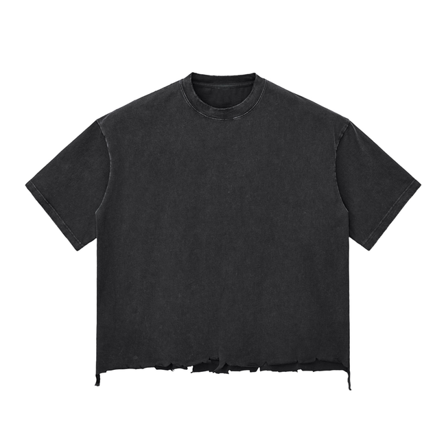 Snow Wash Raw-Hem Boxy T-shirt Hover Image
