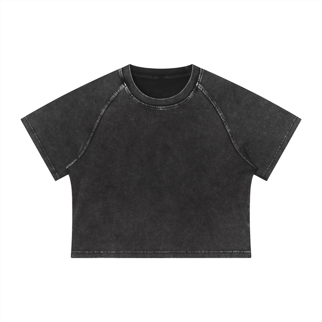 Women's Mineral Wash Raglan Crop T-Shirt Hover Image