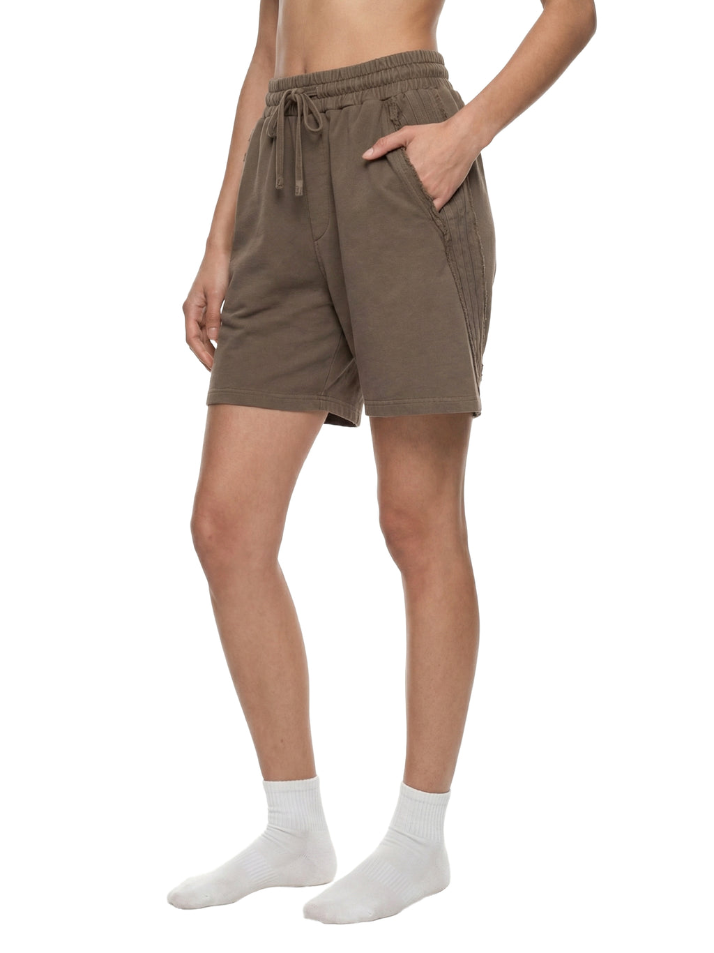 Unisex Vintage Wash Raw Edge Shorts