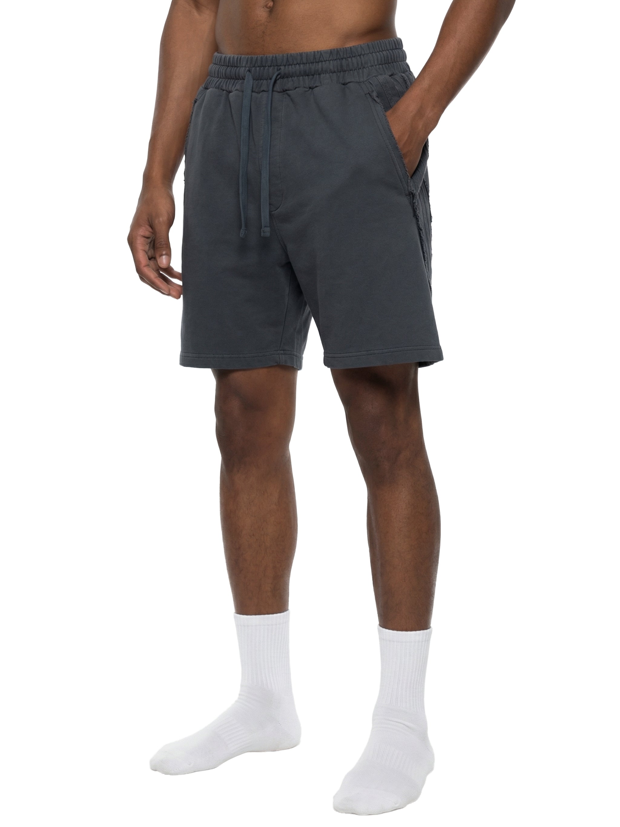 Unisex Vintage Wash Raw Edge Shorts