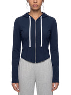 Women's Slim Cropped Full Zip Hoodie