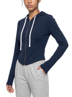 Women's Slim Cropped Full Zip Hoodie