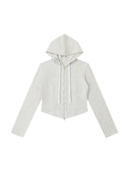 Women's Slim Cropped Full Zip Hoodie