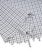 Unisex Distressed Plaid Boxy Shirt