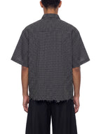 Unisex Distressed Plaid Boxy Shirt