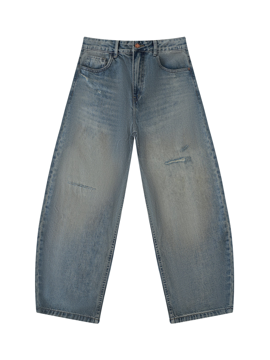 Men's Distressed Barrel Leg Jeans