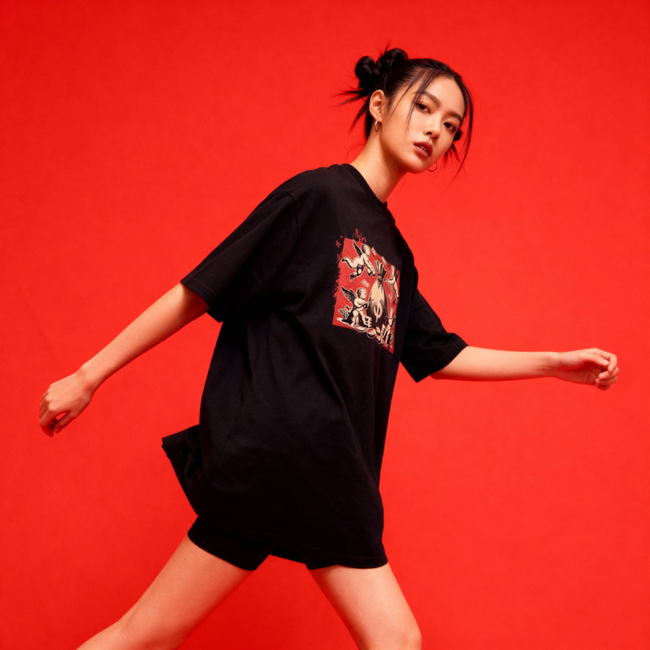 Blessed by Chaos Oversized Tee Hover Image