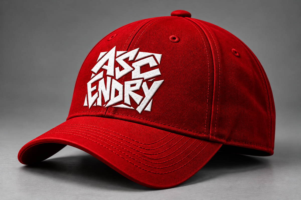 ASCENDRY cap Red angled view