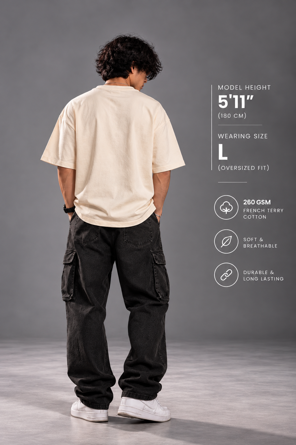 Uchiha Clan plain back view with illustrative sizing